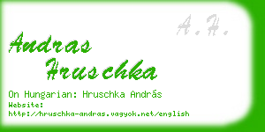 andras hruschka business card