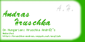 andras hruschka business card